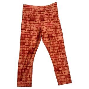 Athleta Elation Printed Capri Leggings Tahiti Island Coral Women's M Athleisure